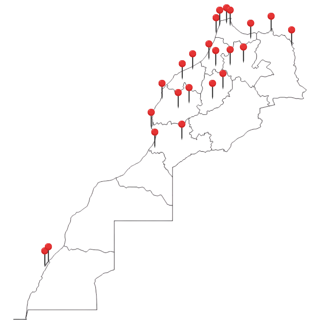 Carte du Maroc Régions